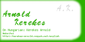 arnold kerekes business card